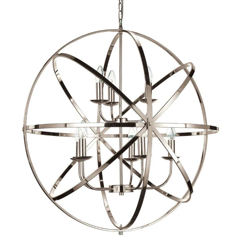 Moda 6/8Lt Centre Ceiling Light - Matt Brass/Satin Nickel/Antique Brass/Chrome Finish - Image 5