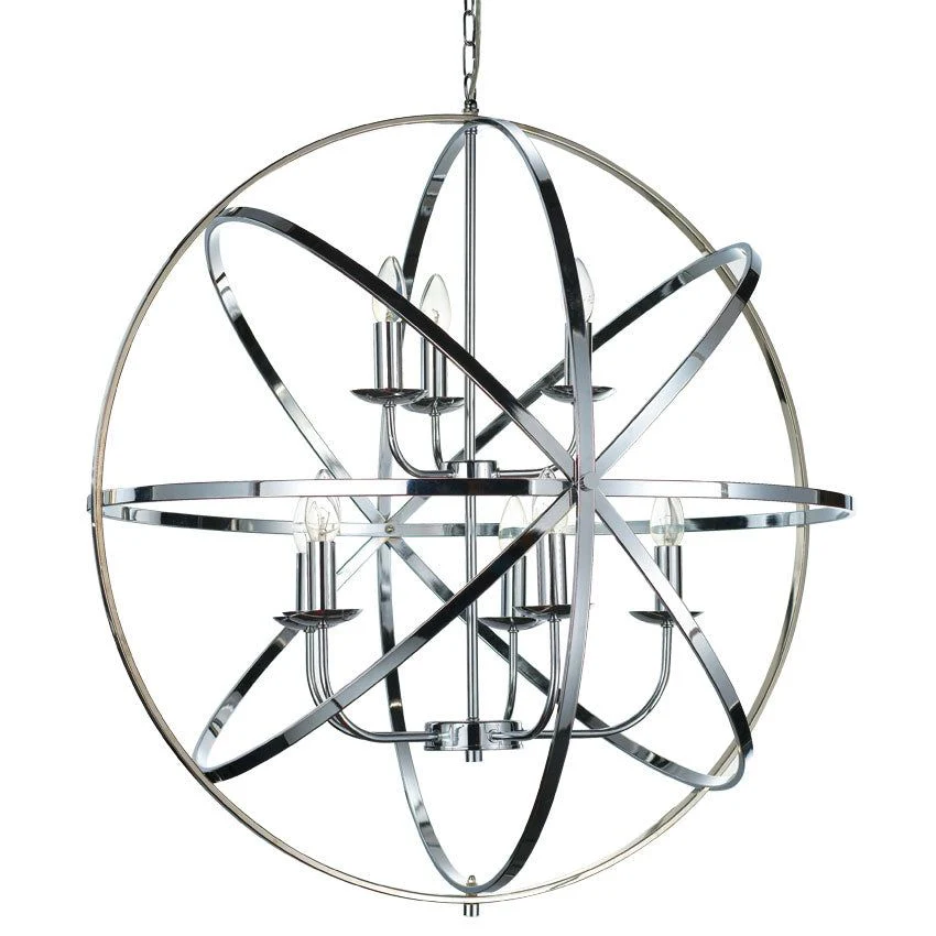 Moda 6/8Lt Centre Ceiling Light - Matt Brass/Satin Nickel/Antique Brass/Chrome Finish - Image 7