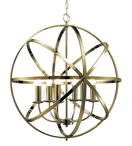 Moda 6/8Lt Centre Ceiling Light - Matt Brass/Satin Nickel/Antique Brass/Chrome Finish - Image 9