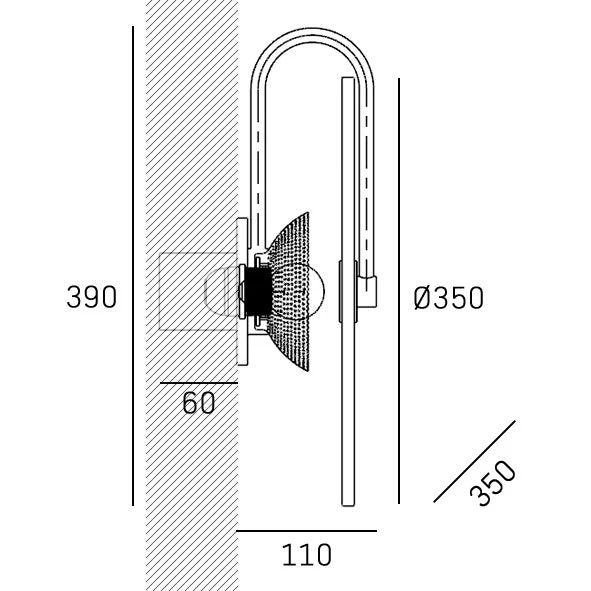 Modena 1Lt Wall Light - Brass & Alabaster - Image 4