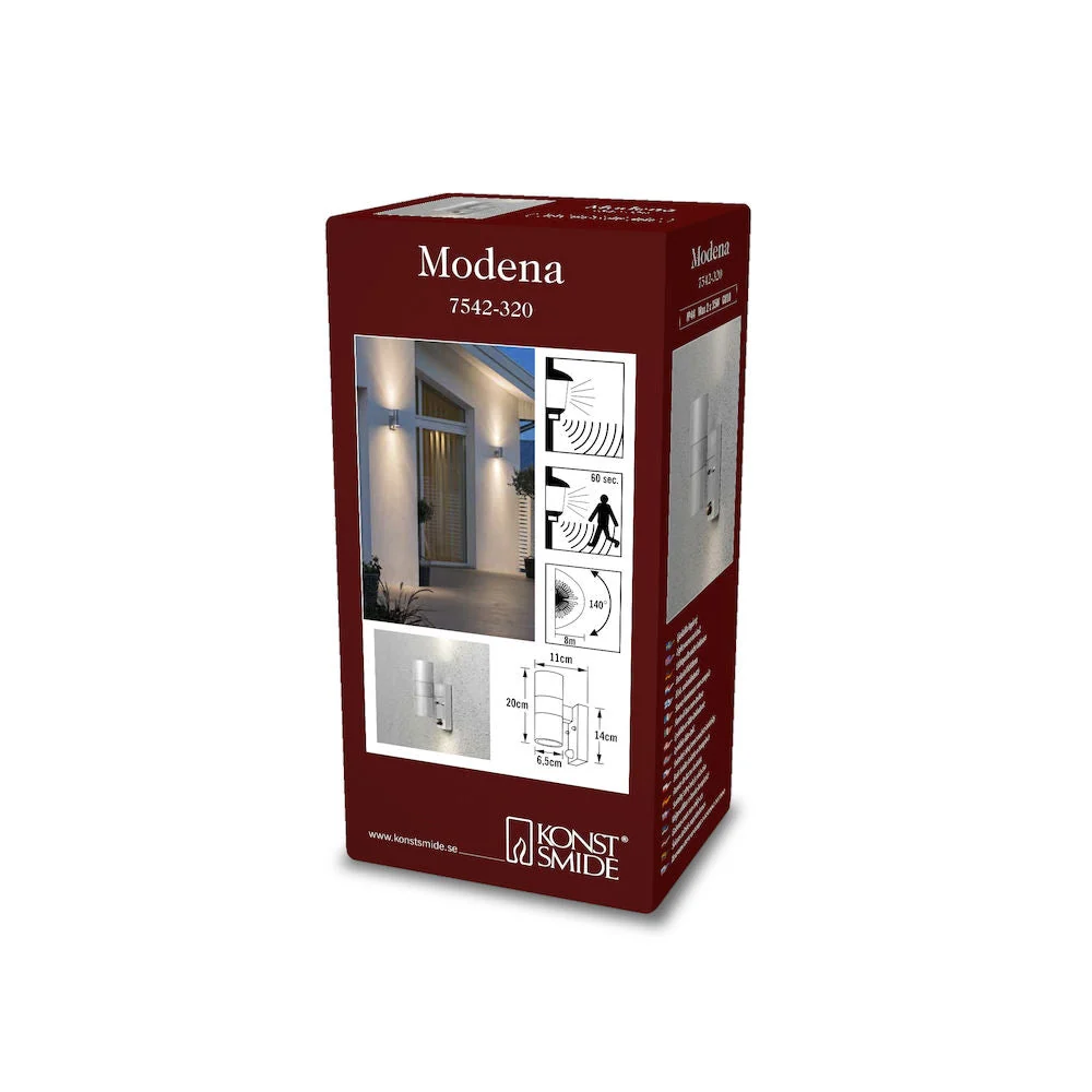 Modena Single/Double Wall Light GU10 IP44 PIR - Various Finishes - Image 12