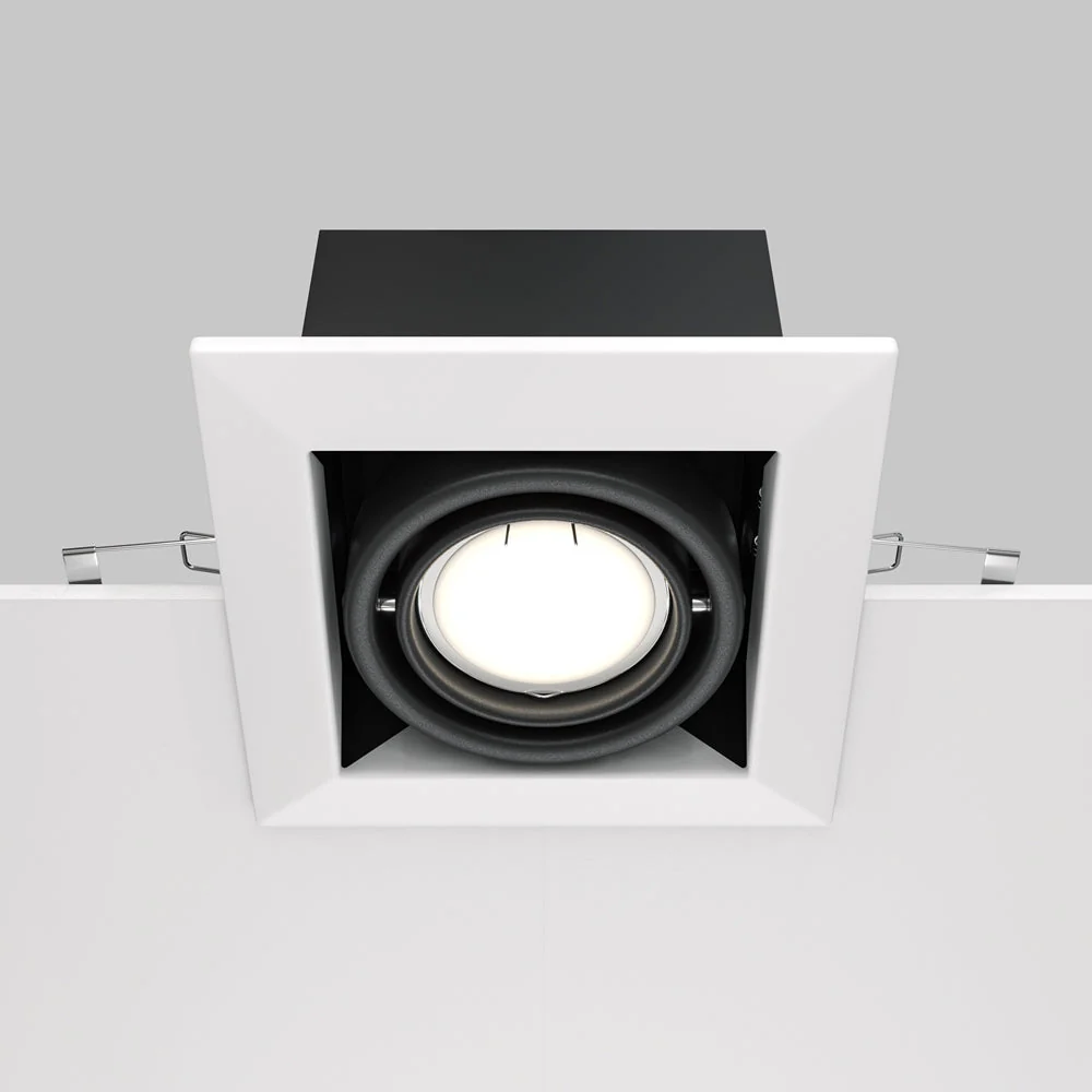 Modern Downlight 1/2 Light Metal - Black/White Finish - Image 7