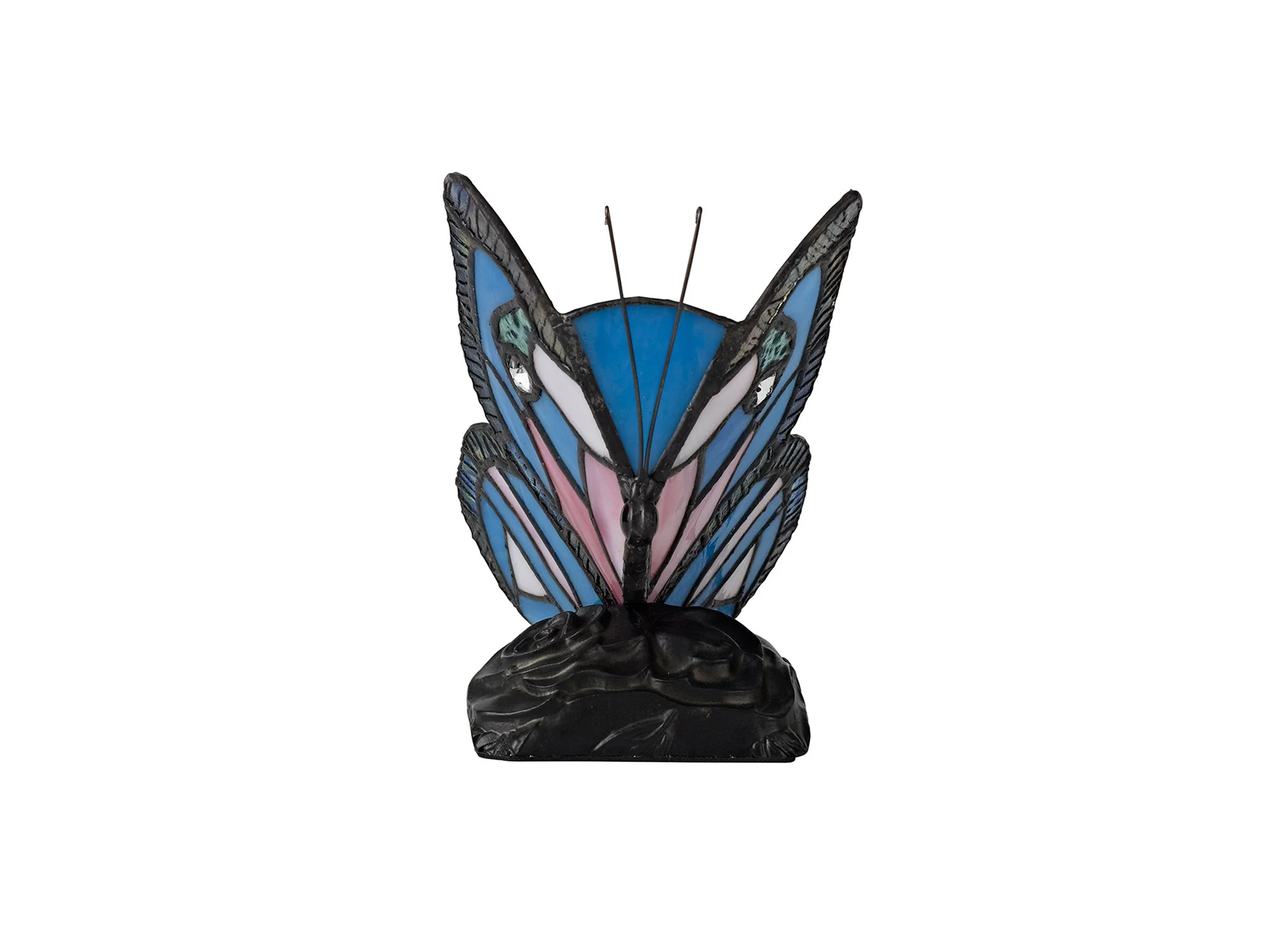 Mohill Tiffany Butterfly Table Lamp, 1 x E14, Black Base With Various Finishes  With Clear Crystal - Image 15