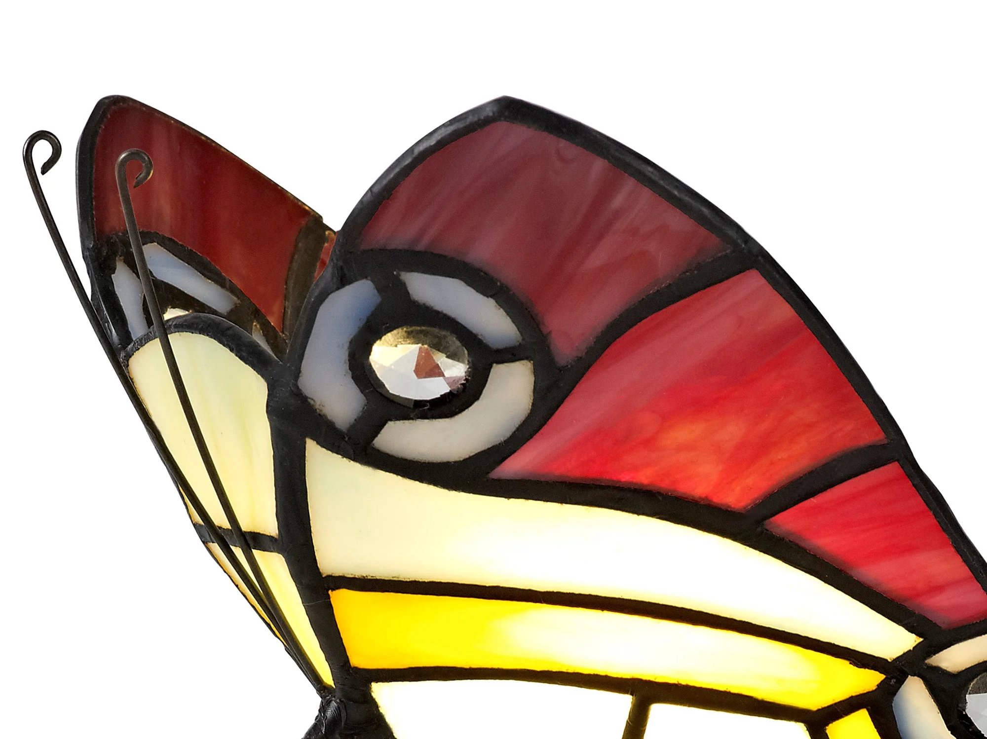 Mohill Tiffany Butterfly Table Lamp, 1 x E14, Black Base With Various Finishes  With Clear Crystal - Image 32