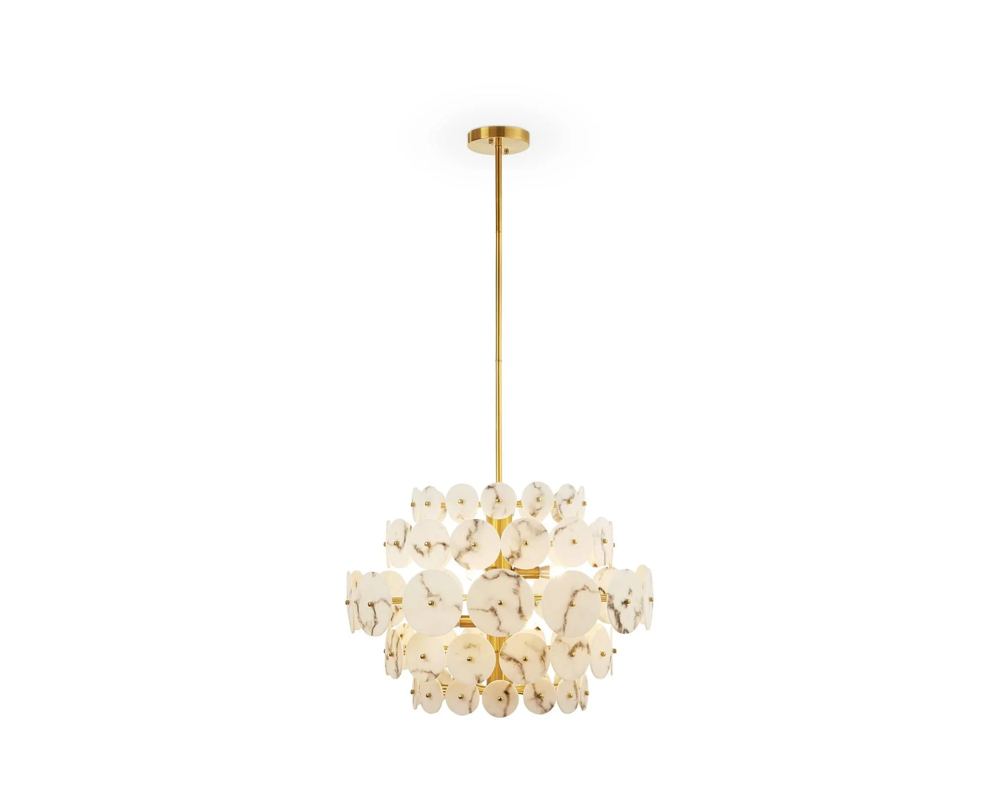 Momo Chandelier - Antique Brass &amp; Alabaster E14 - Image 2