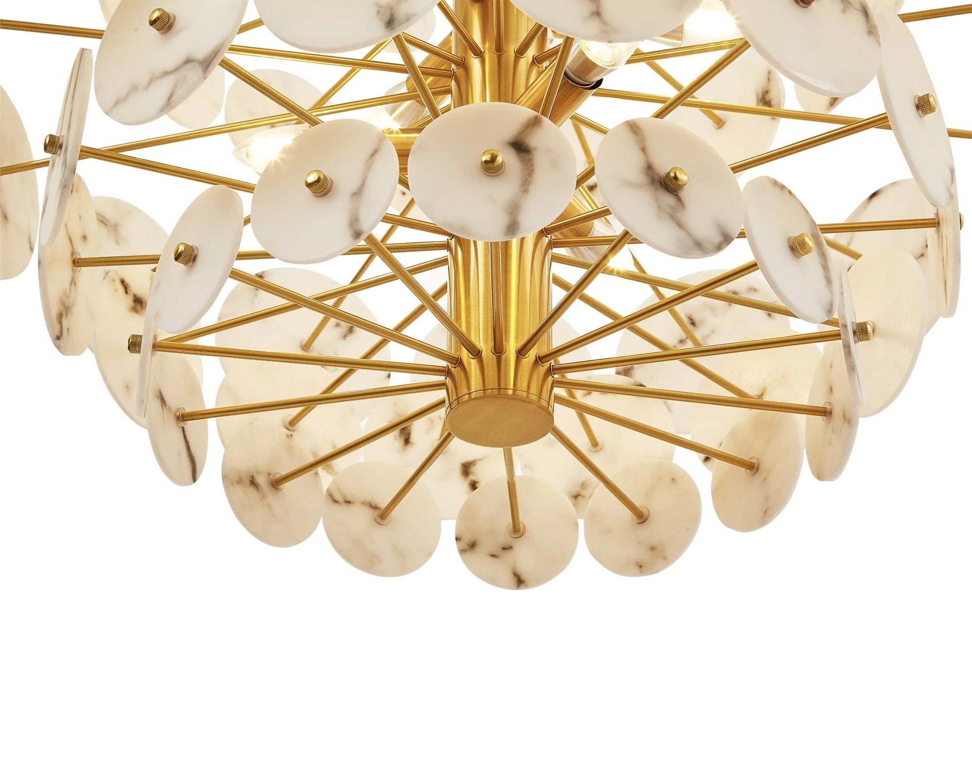 Momo Chandelier - Antique Brass &amp; Alabaster E14 - Image 4