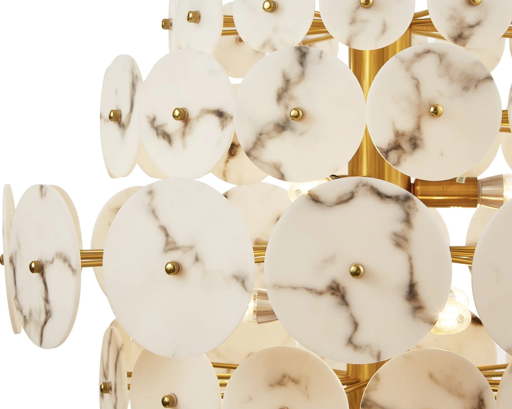 Momo Chandelier - Antique Brass &amp; Alabaster E14 - Image 5