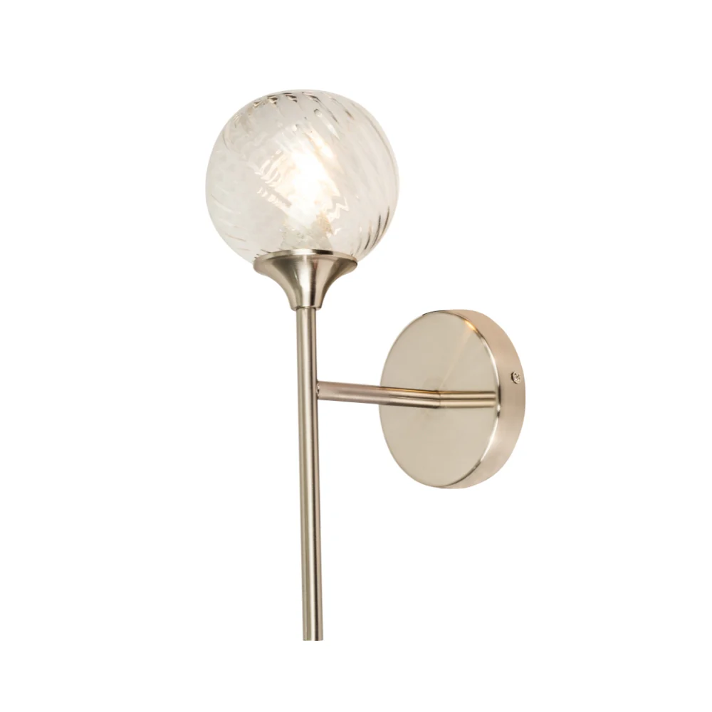 Mona 1 Light Wall Light-  Antique Brass/ Satin Chrome - Image 2