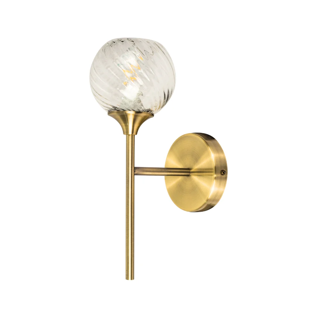 Mona 1 Light Wall Light-  Antique Brass/ Satin Chrome - Image 3