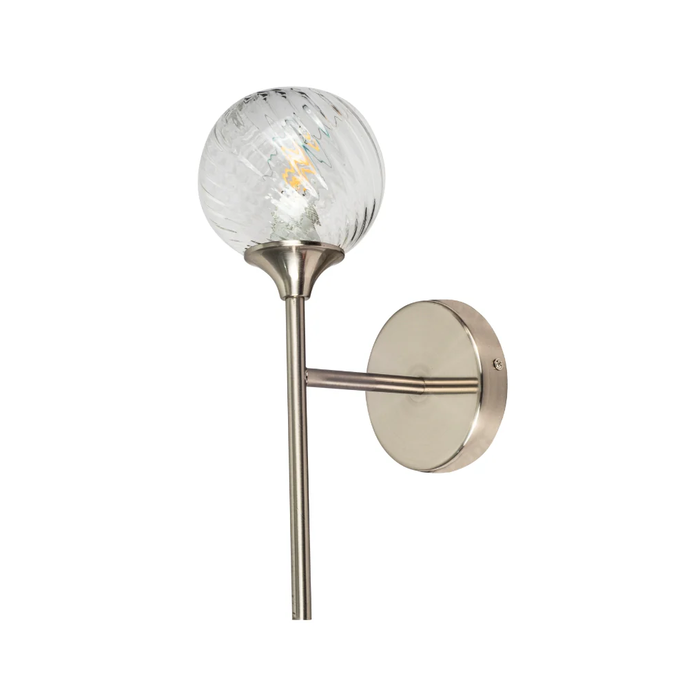 Mona 1 Light Wall Light-  Antique Brass/ Satin Chrome - Image 5