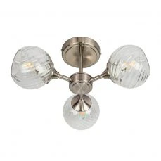 Mona 3Lt/5Lt Semi Flush - Antique Brass & Satin Chrome Finishes - Image 2