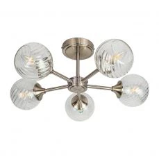 Mona 3Lt/5Lt Semi Flush - Antique Brass & Satin Chrome Finishes - Image 5