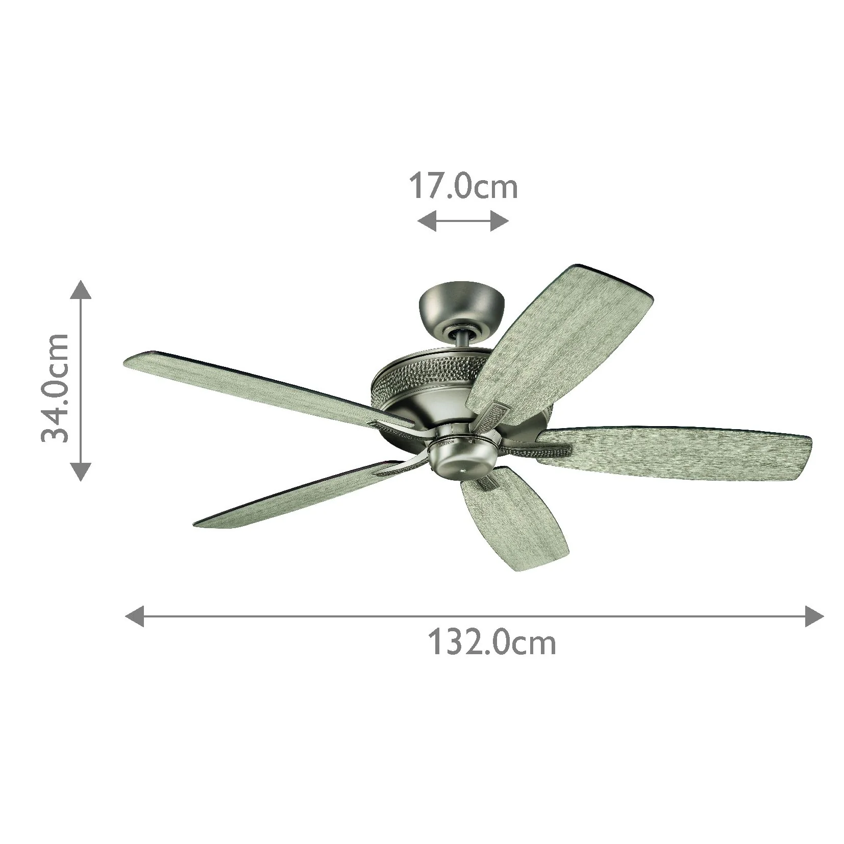 Monarch II IP20 - 52in / 132cm Fan - Burnished Antique Pewter - Image 6