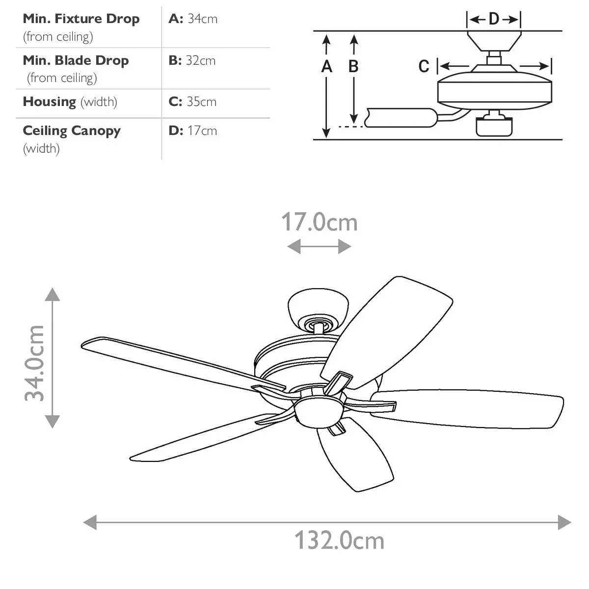 Monarch II IP20 - 52in / 132cm Fan - Burnished Antique Pewter - Image 7