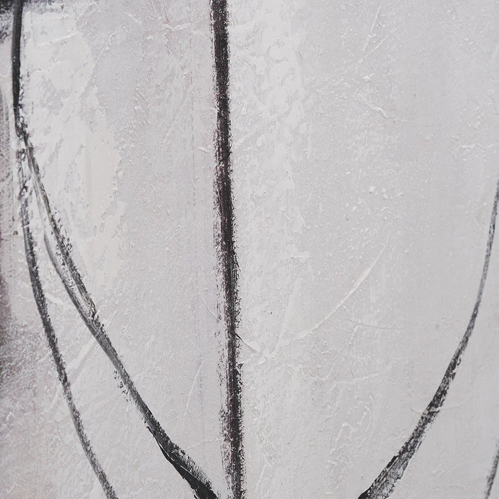 Monochrome Abstract Canvas with Black Frame - Image 2