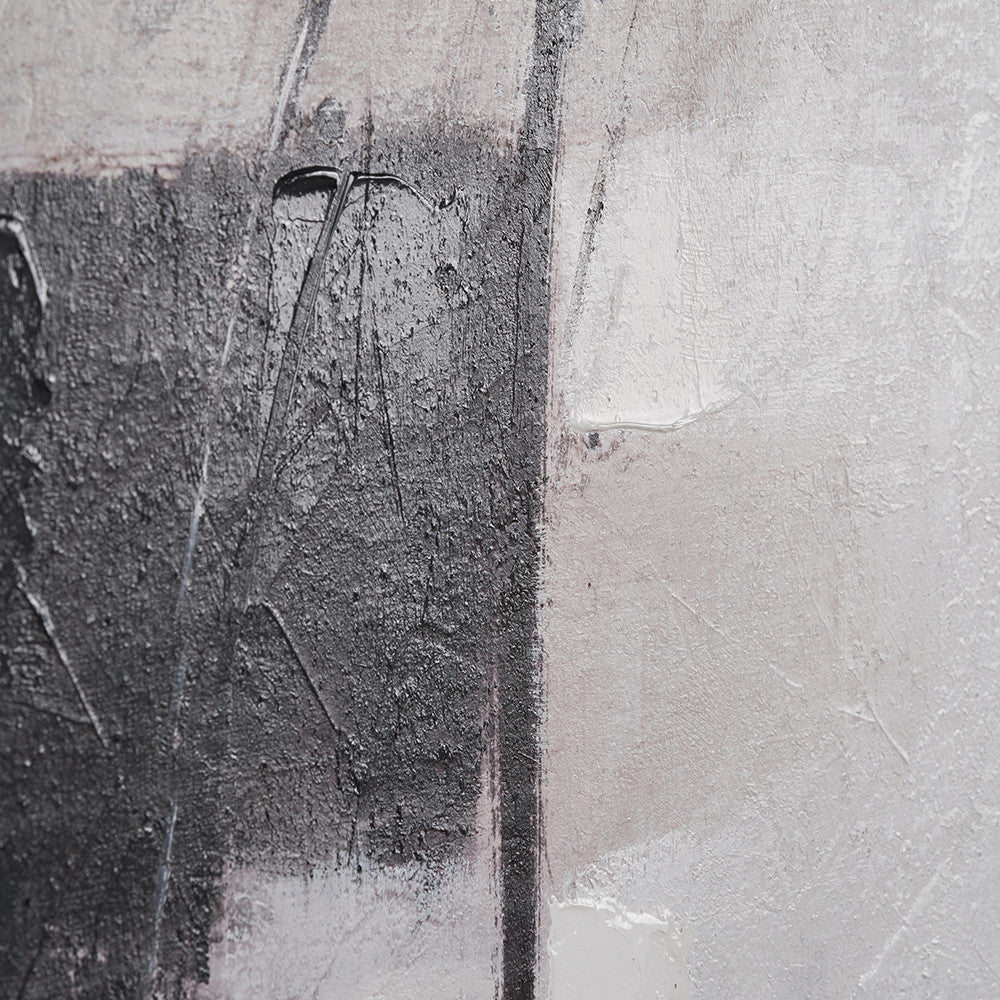Monochrome Abstract Canvas with Black Frame - Image 3