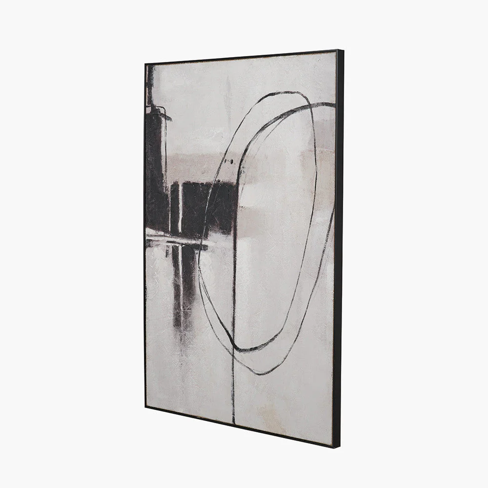 Monochrome Abstract Canvas with Black Frame - Image 6