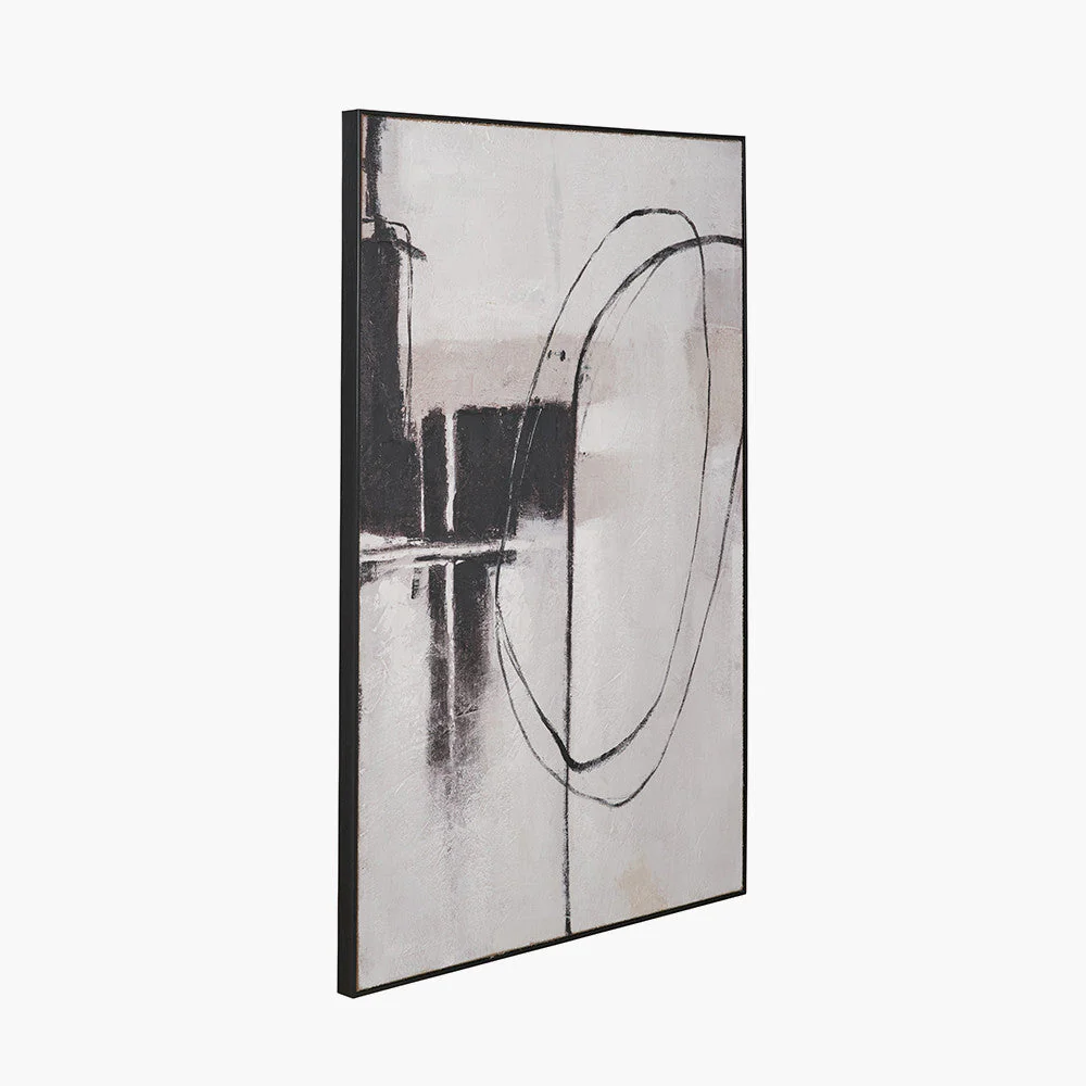 Monochrome Abstract Canvas with Black Frame - Image 7