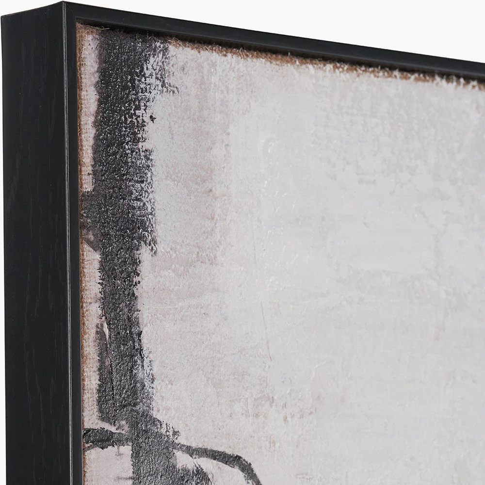 Monochrome Abstract Canvas with Black Frame - Image 9