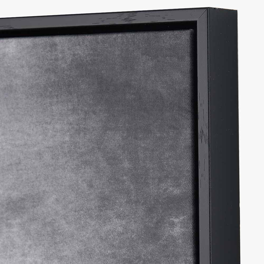Monochrome Abstract Square Canvas with Black Frame - Image 2