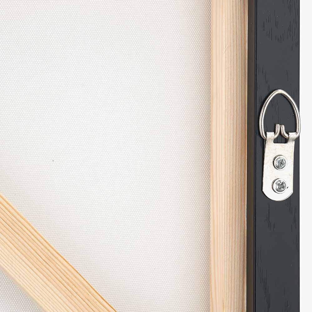 Monochrome Abstract Square Canvas with Black Frame - Image 4