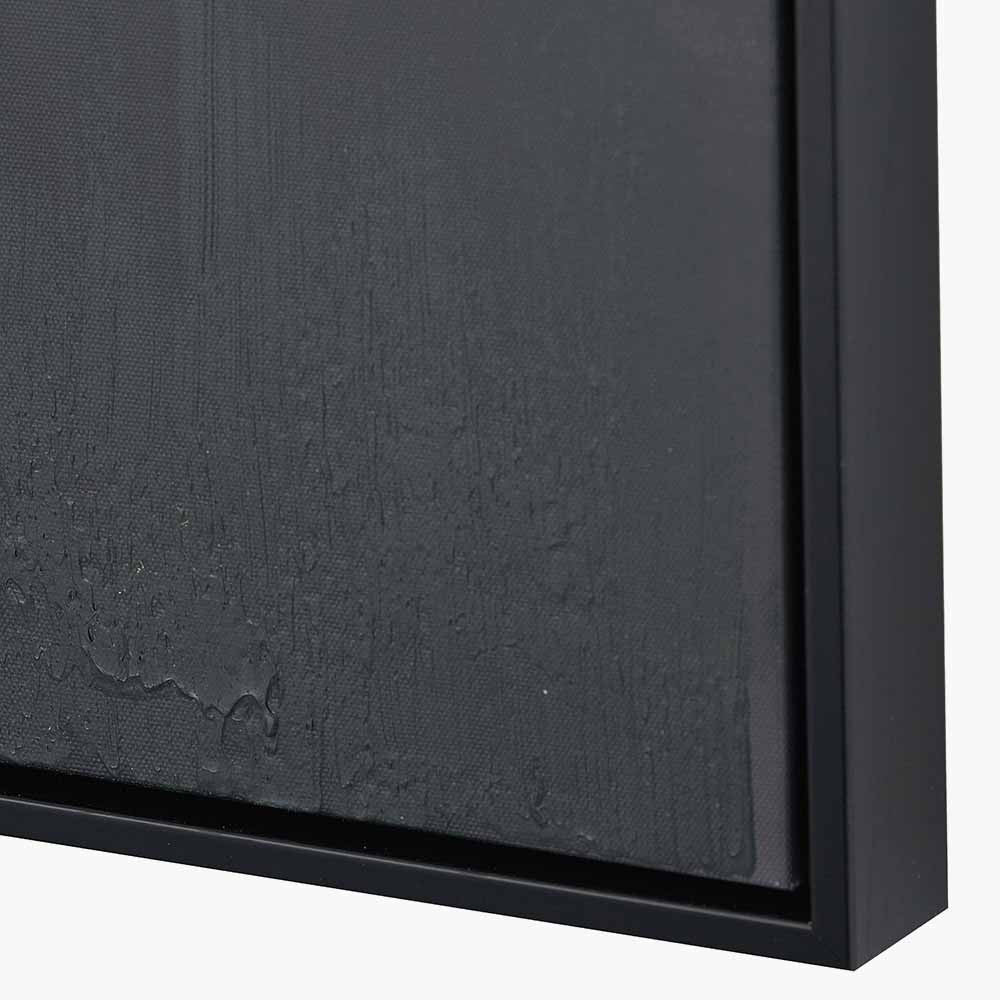 Monochrome Abstract Square Canvas with Black Frame - Image 9