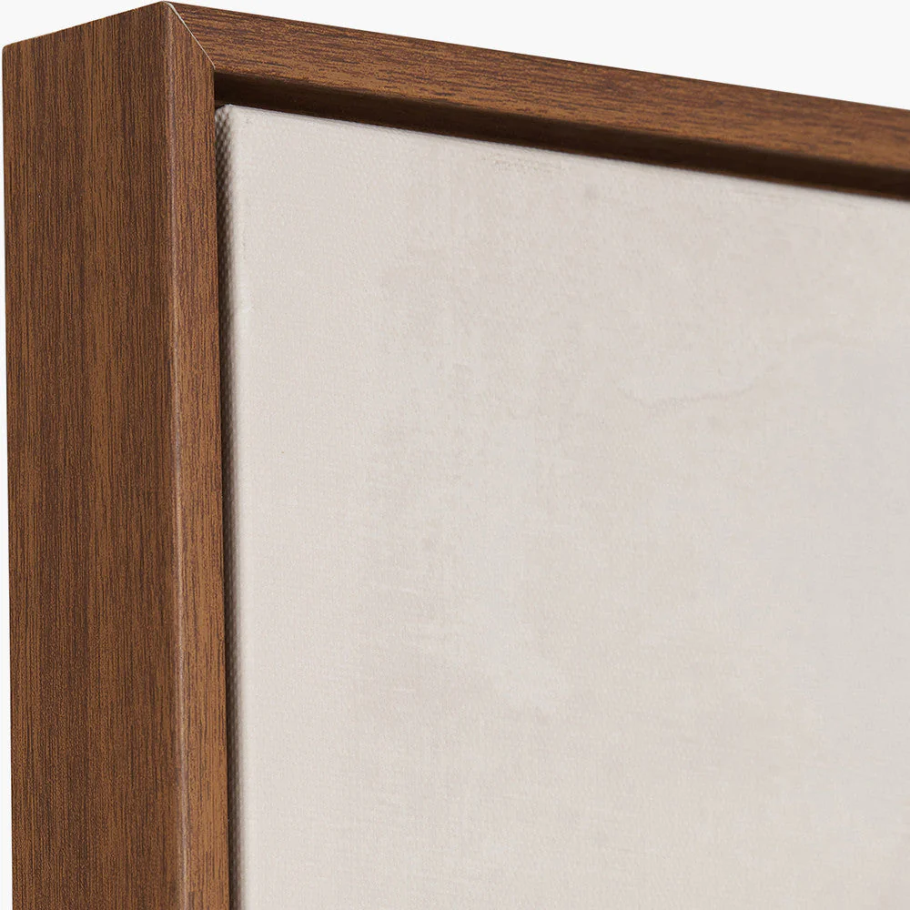 Monochrome Abstract Square Canvas with Oak Effect Frame - Image 2