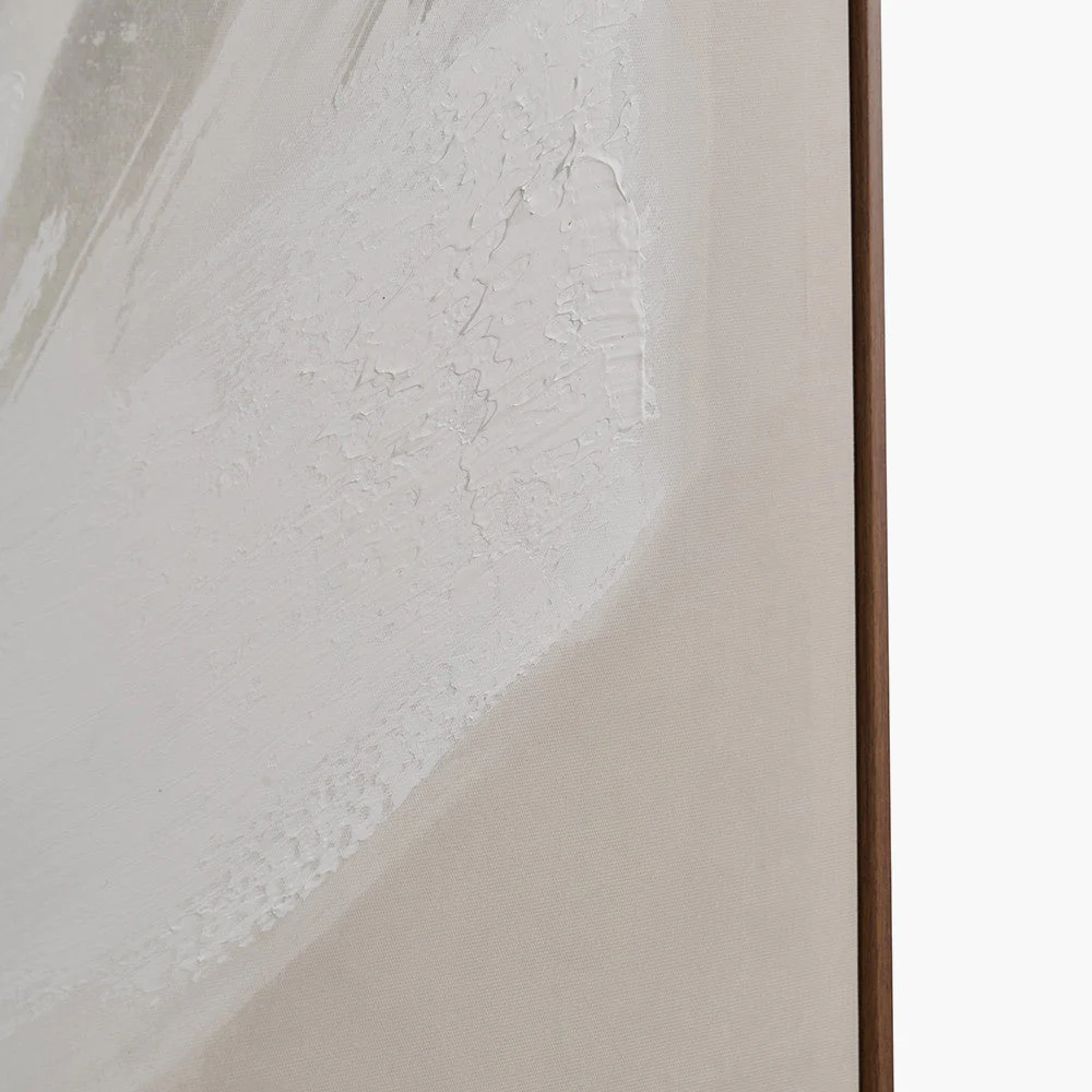 Monochrome Abstract Square Canvas with Oak Effect Frame - Image 4
