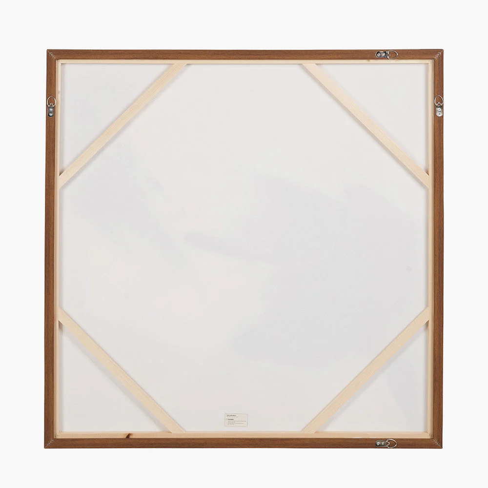 Monochrome Abstract Square Canvas with Oak Effect Frame - Image 8