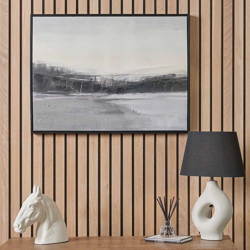 Monochrome Landscape Canvas with Black Frame - Image 5