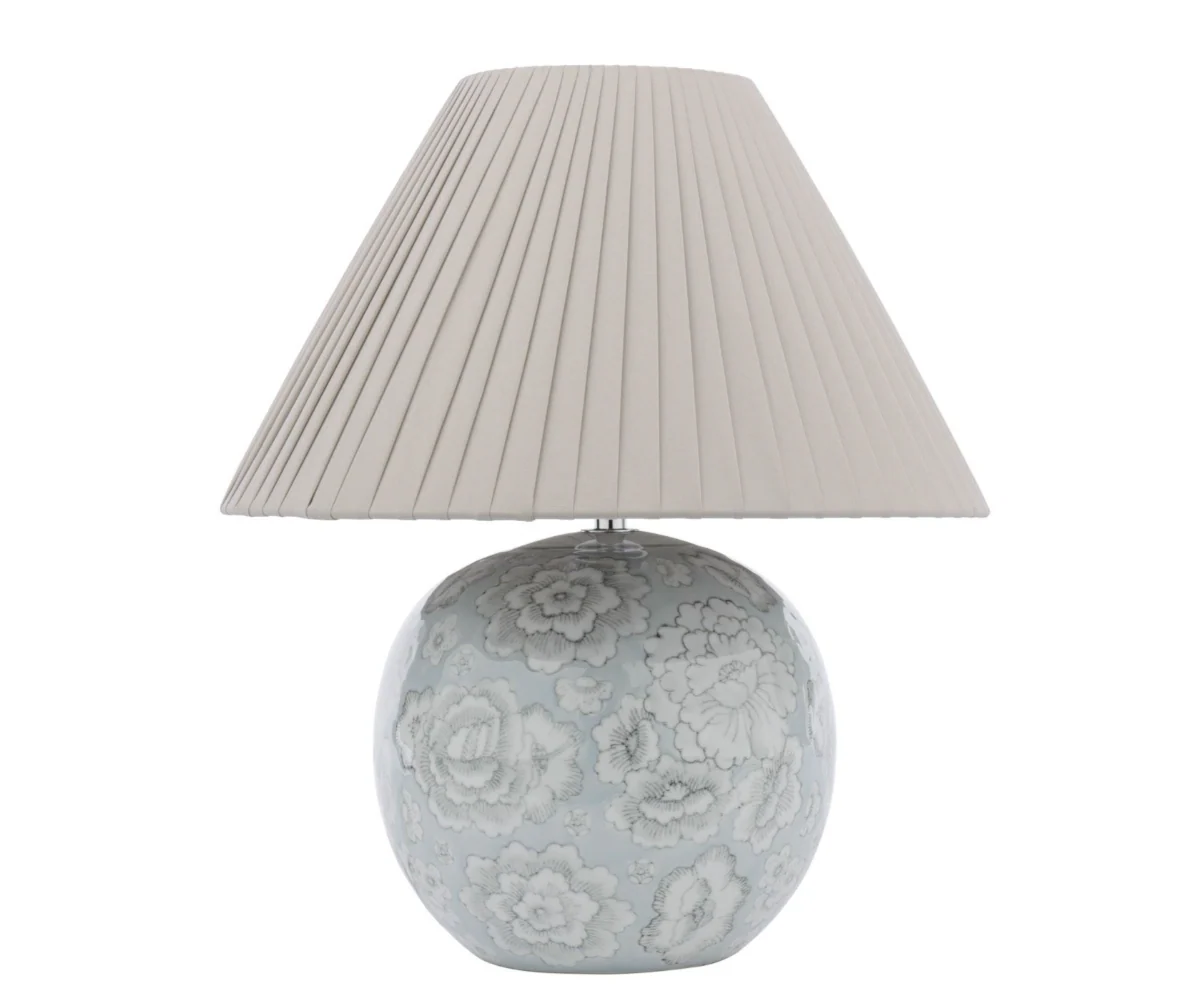 Montford Table Lamp- Blue Ceramic With Shade - Image 2