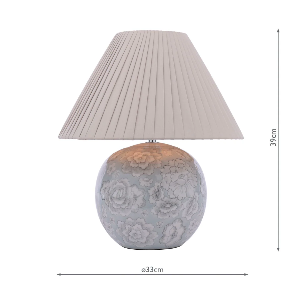 Montford Table Lamp- Blue Ceramic With Shade - Image 7