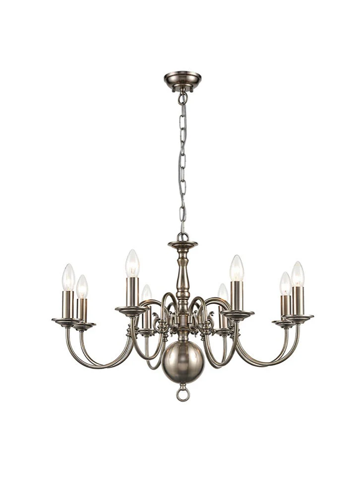 Montgomery 3/5/8Lt Multi-Arm Pendant Pewter Finish - Image 3