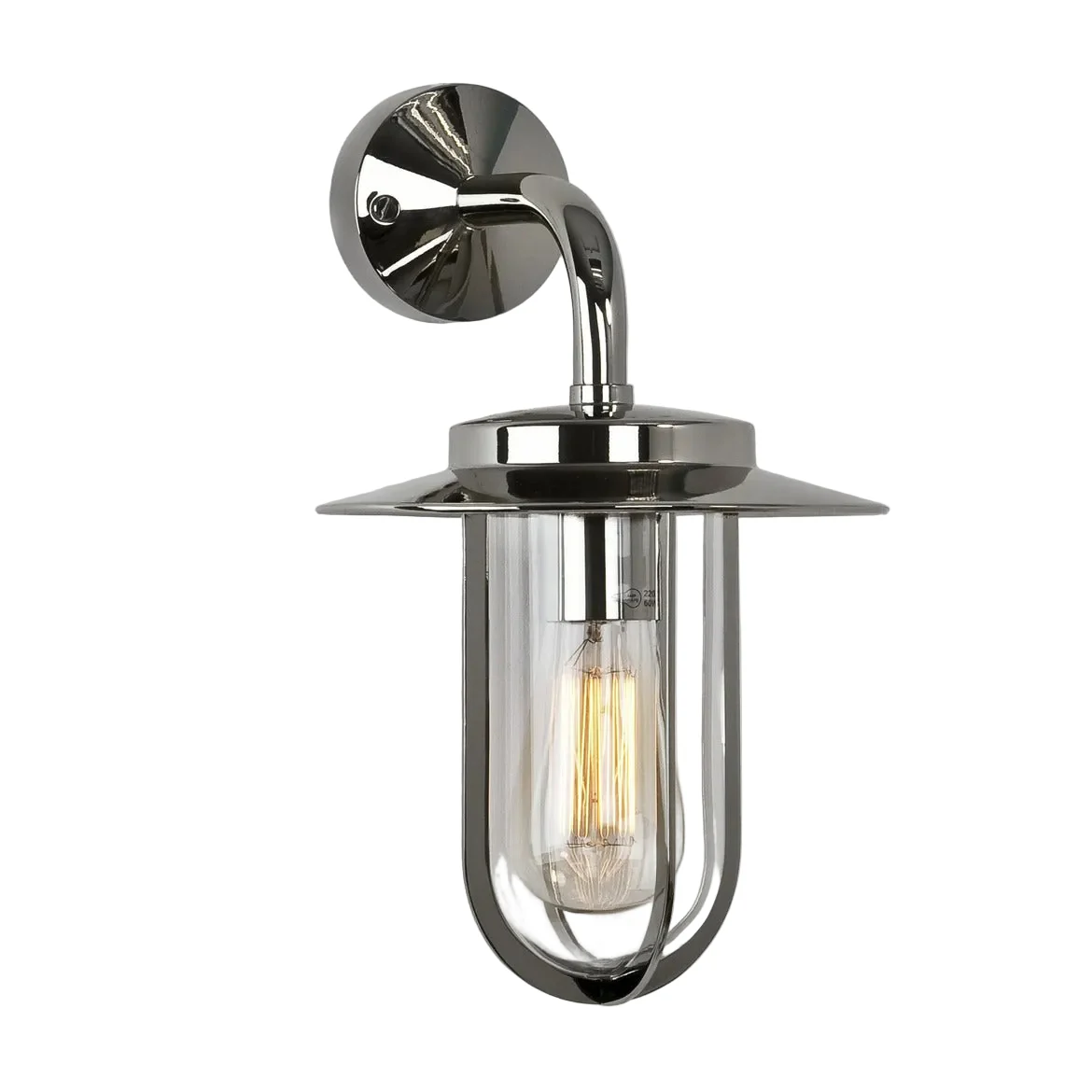 Montparnasse Outdoor Wall Light IP44 - Bronze/ Polished Nickel - Image 2