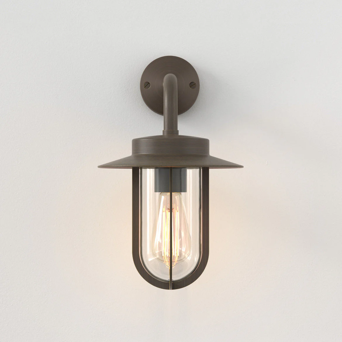 Montparnasse Outdoor Wall Light IP44 - Bronze/ Polished Nickel - Image 3