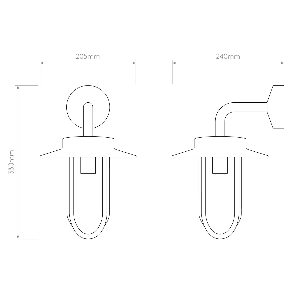 Montparnasse Outdoor Wall Light IP44 - Bronze/ Polished Nickel - Image 4
