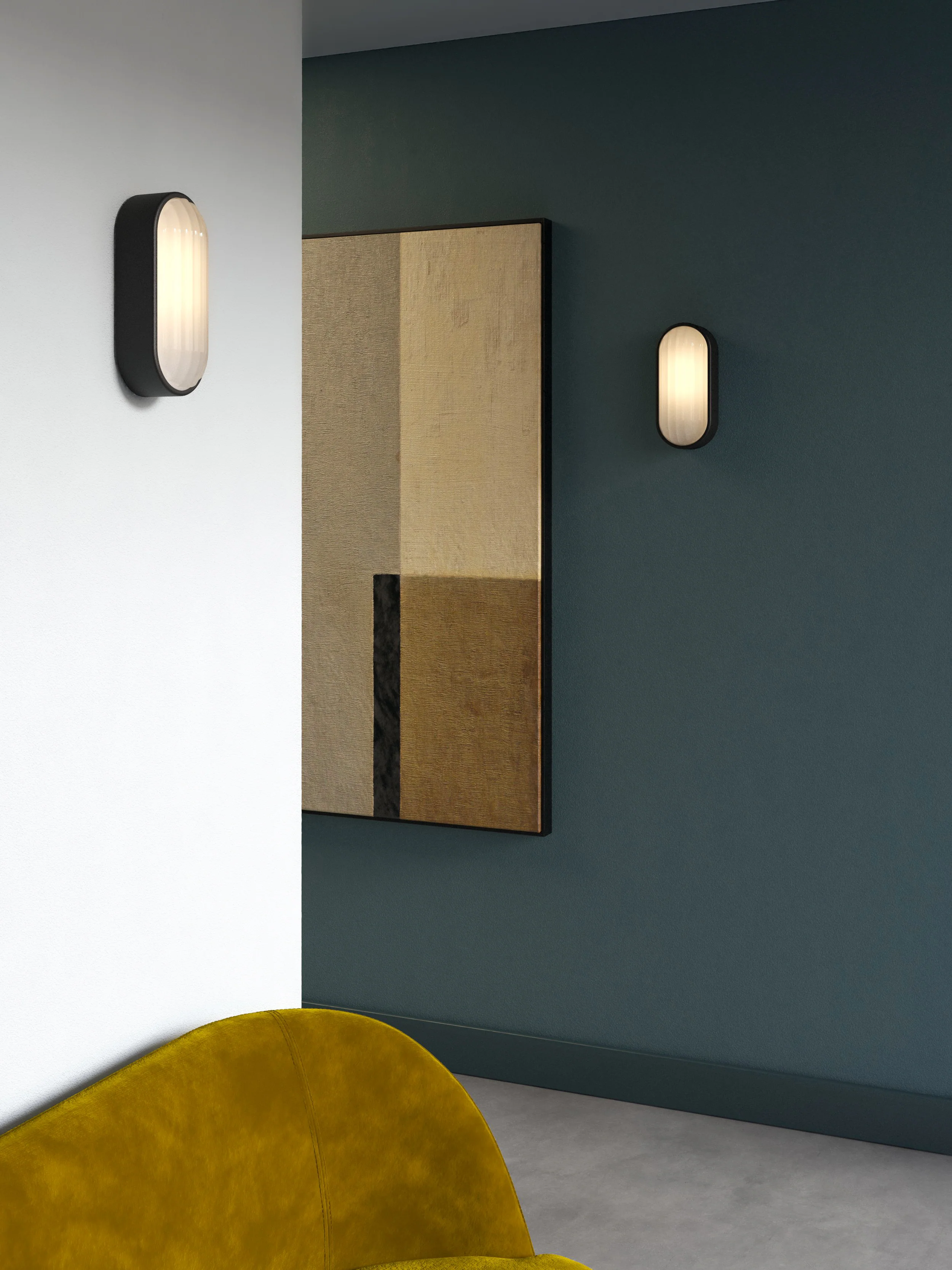 Montreal Oval Wall Light - Textured Black - Image 8