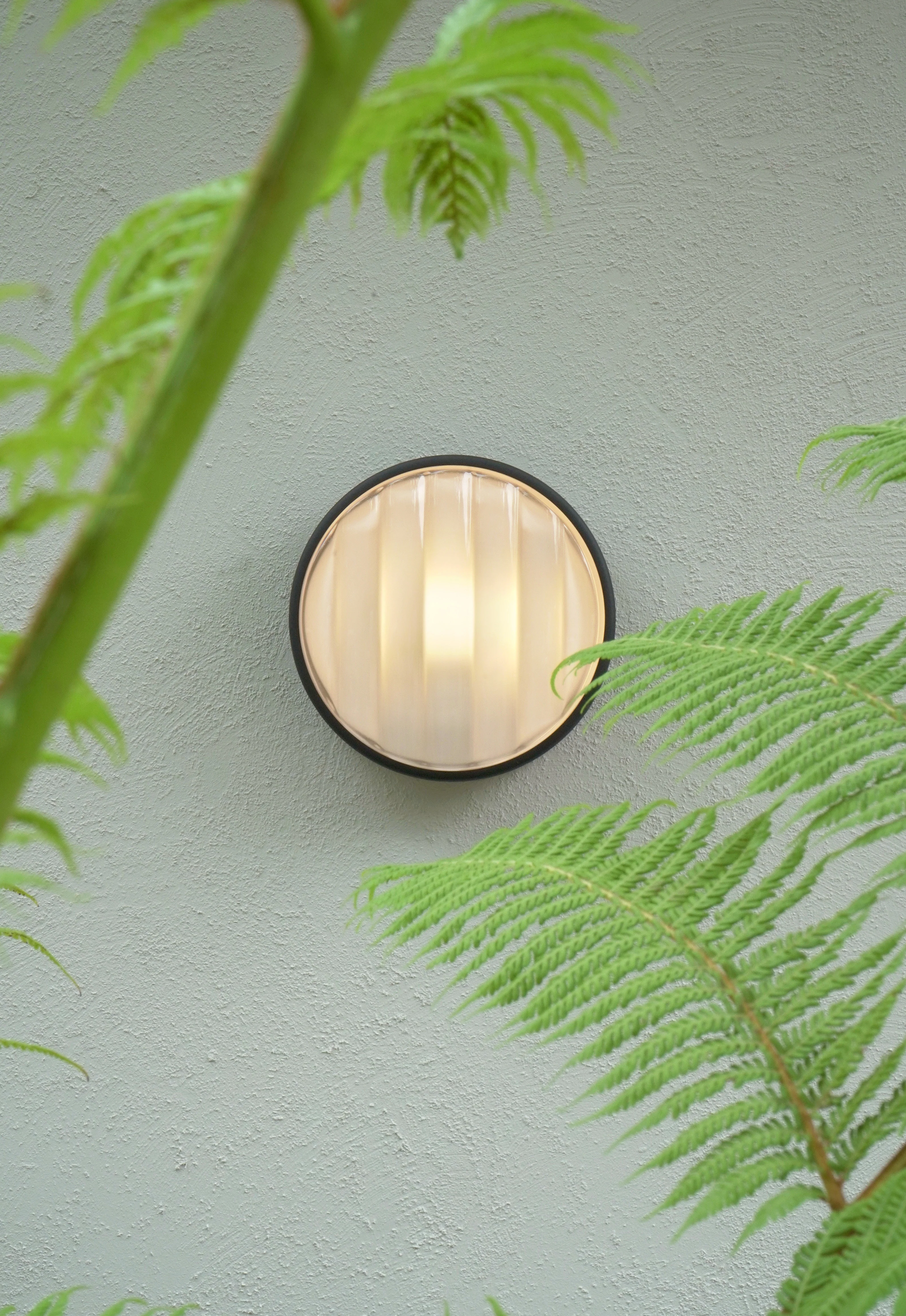 Montreal Round 220/300 Outdoor Wall Light- Black/ Brushed Stainless Steel - Image 2
