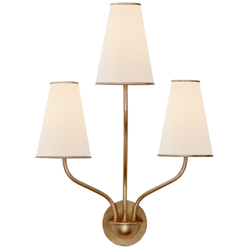 Montreuil 3Lt Wall Sconce - Silver Leaf/Gild - Image 2