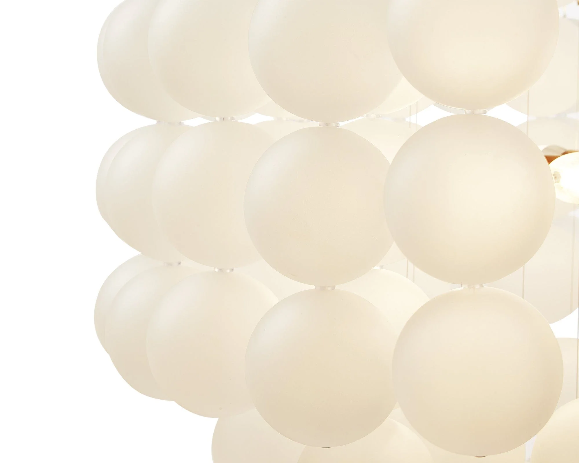 Moon Chandelier - Antique Brushed Brass &amp; Frosted Glass E14 - Image 6