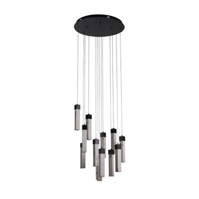 Moonbeam 13Lt Cluster Ceiling Light-  Black Metal & Marbleised Resin - Image 4