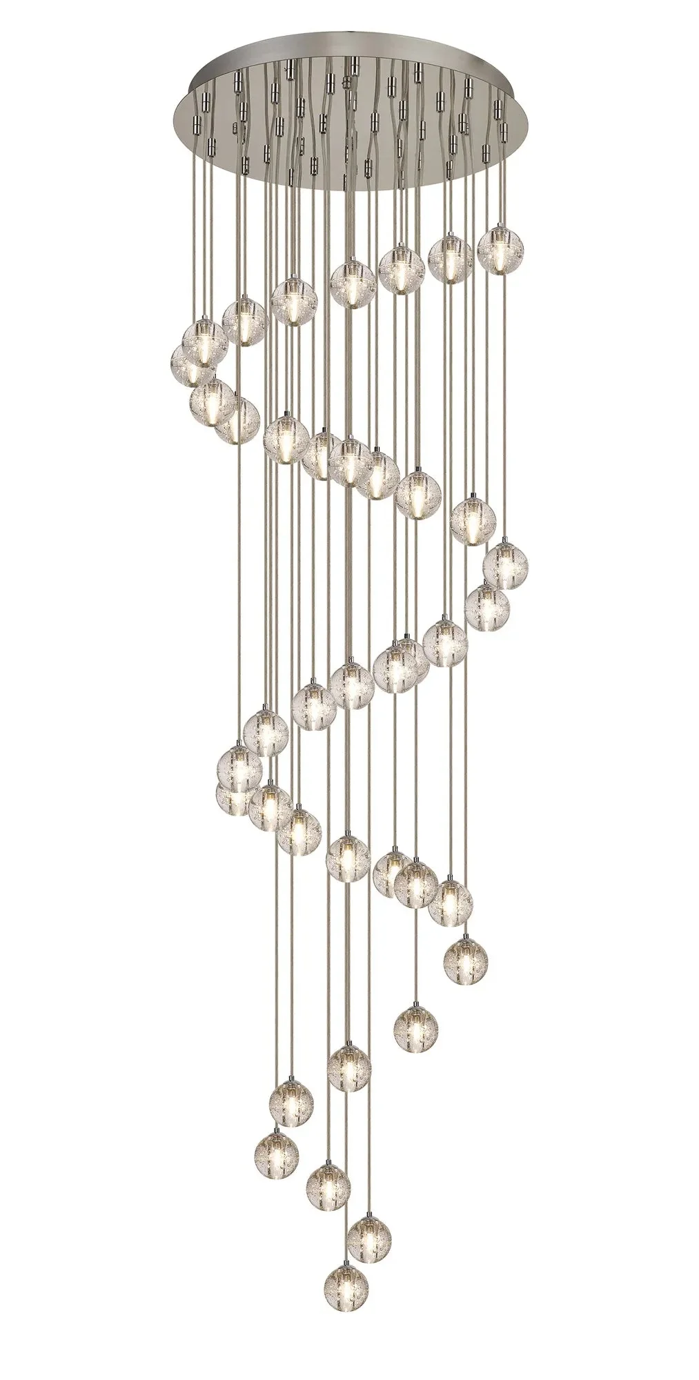 Ripon 62cm 40 Light G9 Bubble Glass 10 x 6m Round Multiple Pendant Polished Chrome / Clear Glass - Image 11
