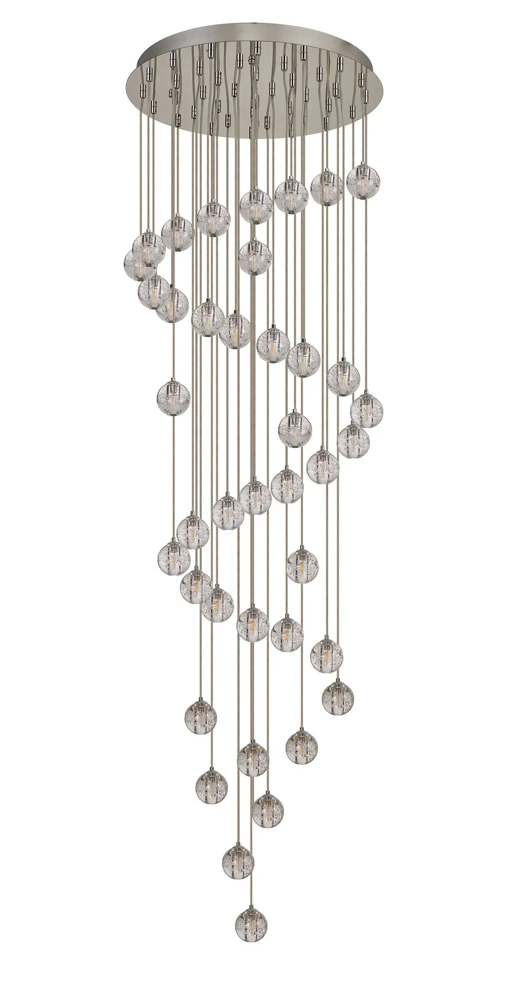 Ripon 62cm 40 Light G9 Bubble Glass 10 x 6m Round Multiple Pendant Polished Chrome / Clear Glass - Image 12
