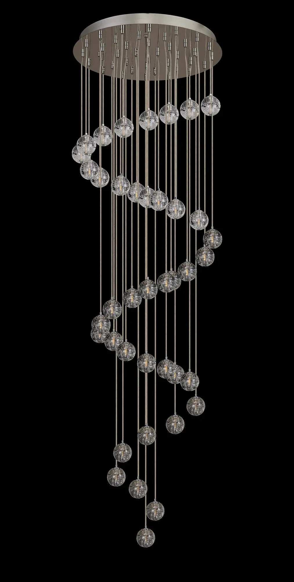 Ripon 62cm 40 Light G9 Bubble Glass 10 x 6m Round Multiple Pendant Polished Chrome / Clear Glass - Image 13