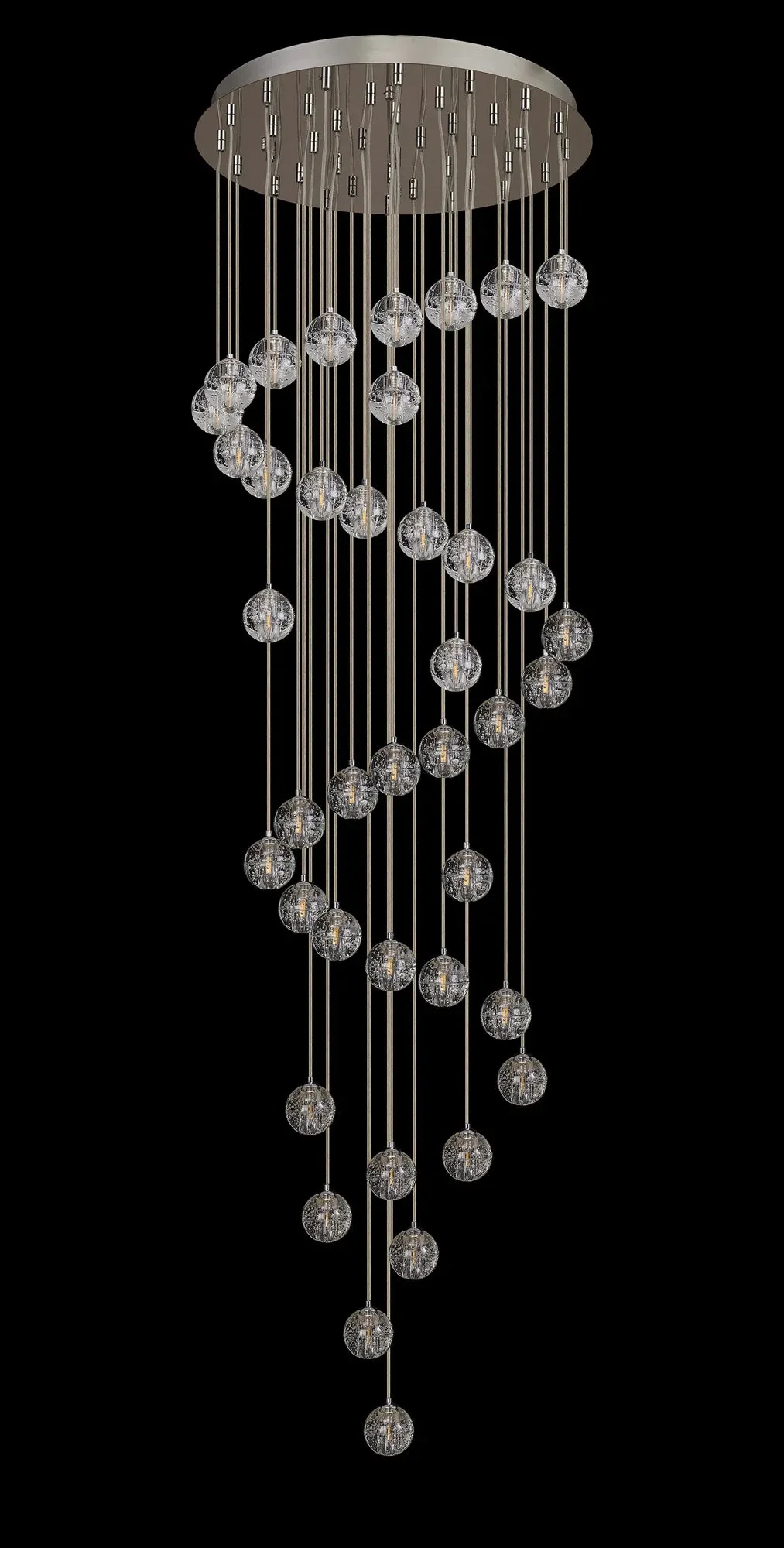 Ripon 62cm 40 Light G9 Bubble Glass 10 x 6m Round Multiple Pendant Polished Chrome / Clear Glass - Image 15