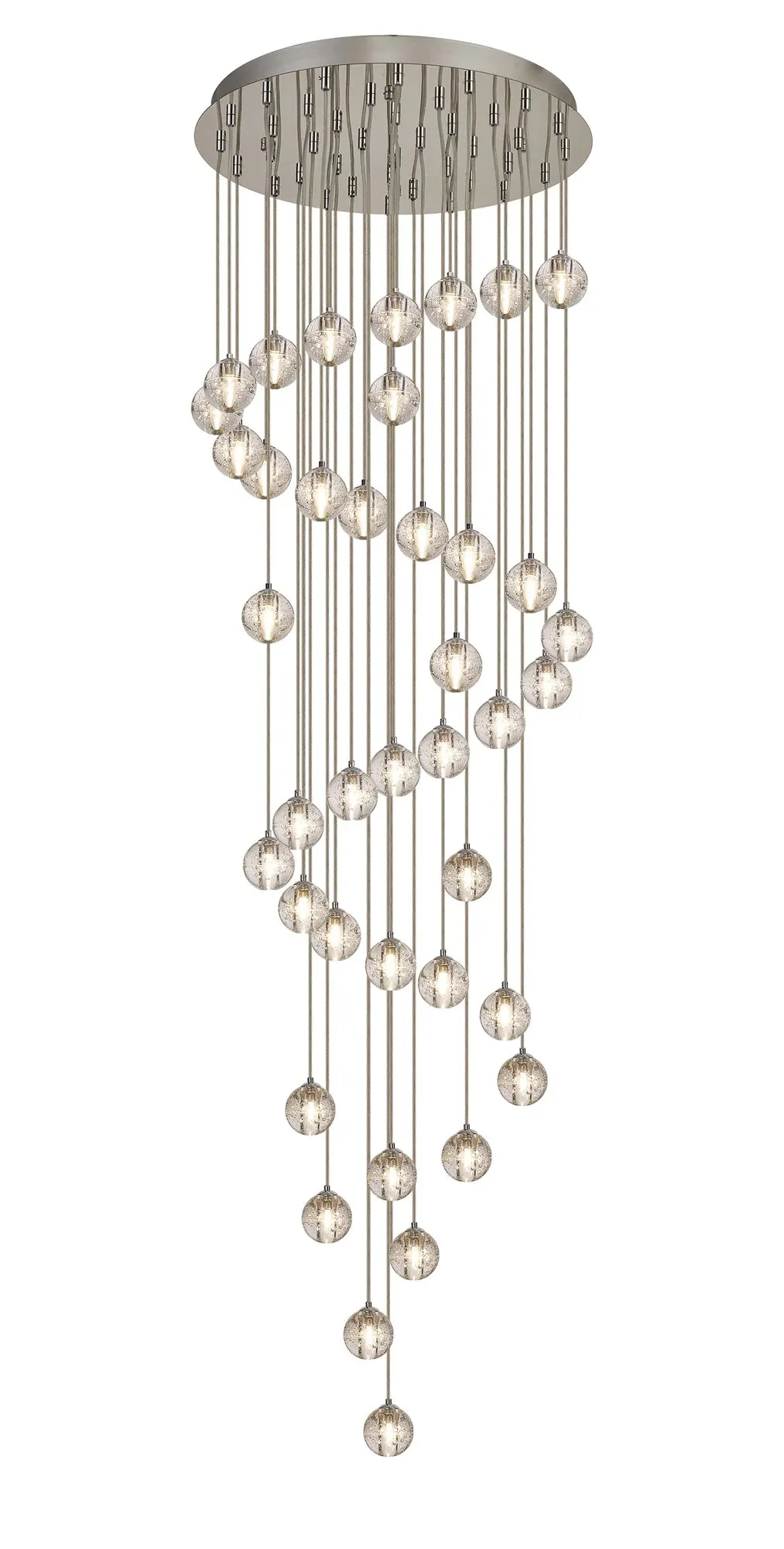 Ripon 62cm 40 Light G9 Bubble Glass 10 x 6m Round Multiple Pendant Polished Chrome / Clear Glass - Image 2