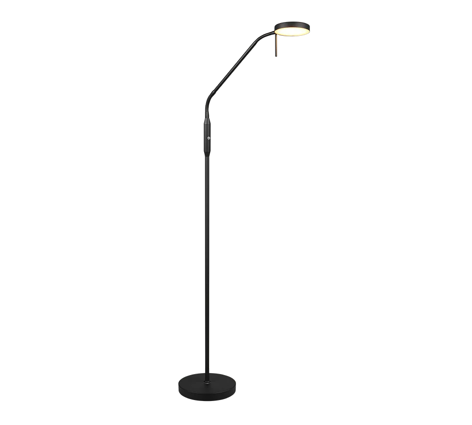 Moreno Task/Reading LED Floor Lamp - Nickel/Black - Image 2