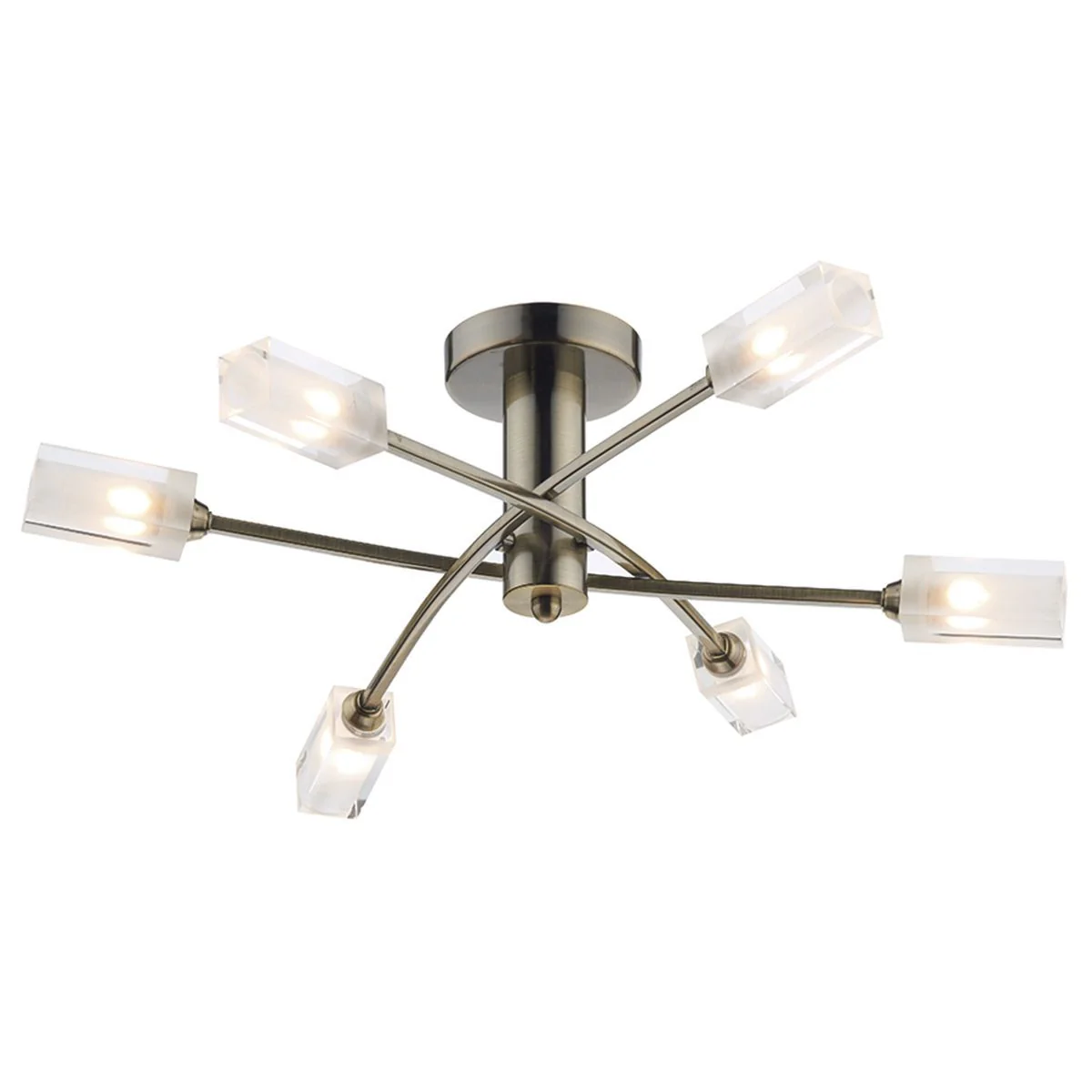 Morgan 3/6Lt Semi Flush Light - Black Chrome/Antique Brass/Satin Chrome/Polished Chrome Finish - Image 5