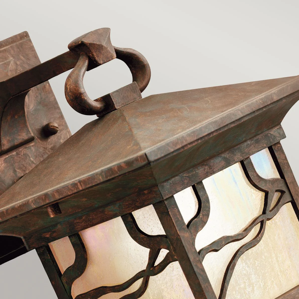 Morris 1 Light Small/Medium/Large Outdoor Lantern - Distressed Copper E27 IP44 - Image 11