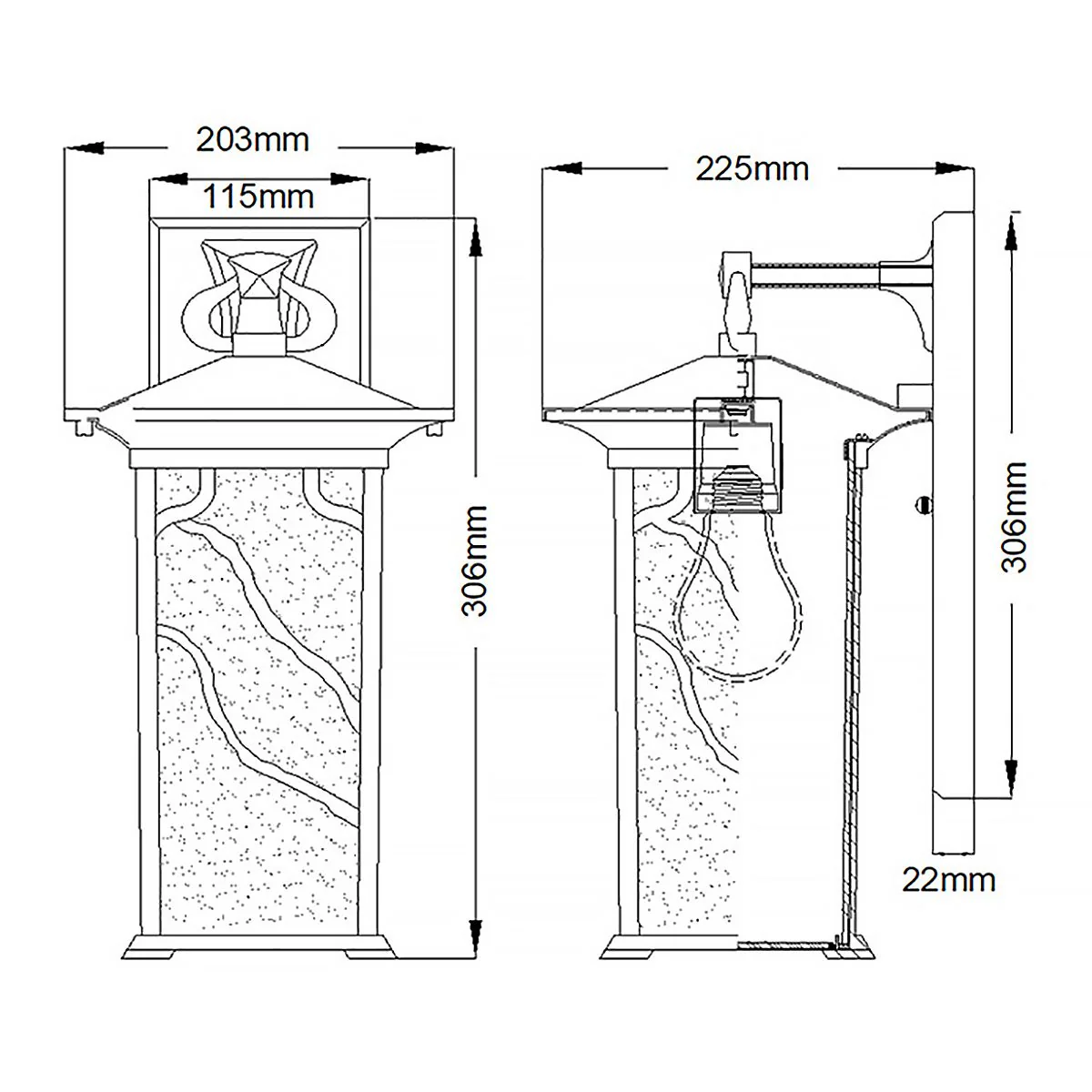 Morris 1 Light Small/Medium/Large Outdoor Lantern - Distressed Copper E27 IP44 - Image 19